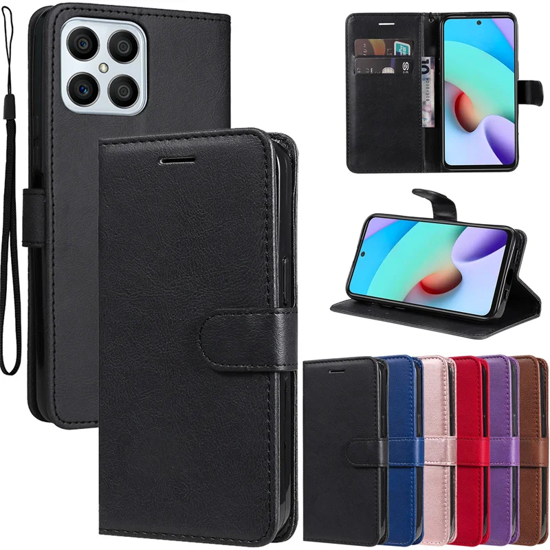 honor x6 x 6 VNE-LX2 Case Leather Flip Book Stand Funda For Honor X6A HonorX6 VNE-LX1 X7a X7b X8b Cover Card Slot Holster Case