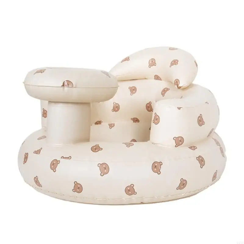 L5YF كرسي أطفال قابل للنفخ كرسي سباحة للأطفال مناسب للسفر حوض استحمام PVC مقعد للرضع أريكة صغيرة قابلة للطي