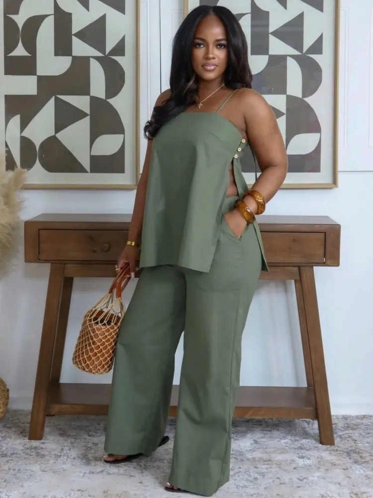 

2 Piece Women Sets New Arrival Spring Summer Matching Sets Tracksuits Sleeveless Top And Pants Suits Outfits Clothing 2026