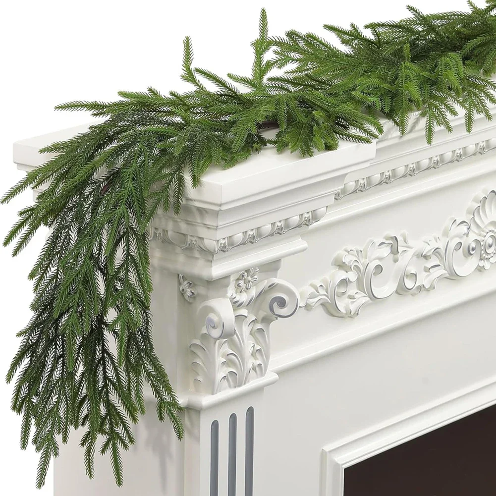 

200 CM Length Christmas Pine Garlands Realistic Winter Greenery Pine Garland Artificial Plants Holiday Season Home Decorations