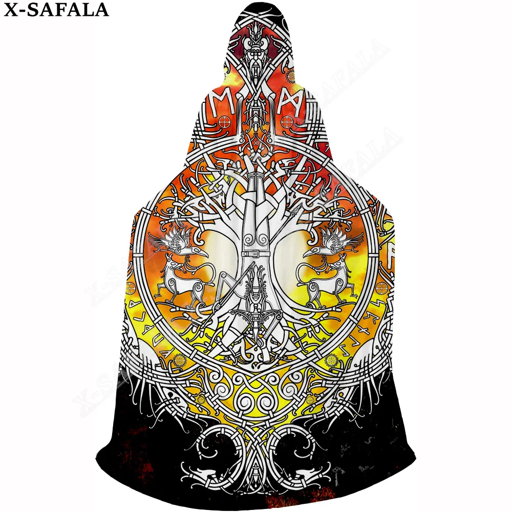 

Tattoo Symbol Viking Armor 3D Print Capes Robe Halloween Christmas Cosplay Thin Hooded Cloak Adult Kids Dress Up Props-9