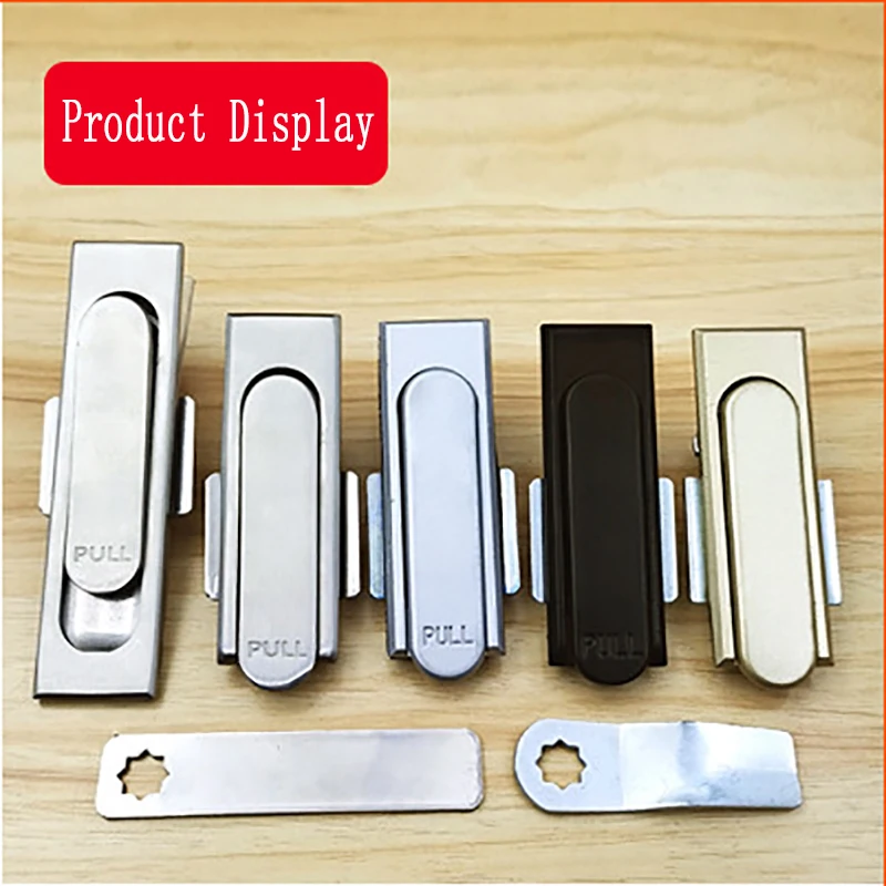 MS717 Flat Lock Stainless Steel Tongue Lock Network Cabinet High Low Voltage Distribution Cabinet Lock Iron Sheet Cabinet Lock