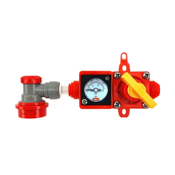 Zestaw zintegrowanego manometru KegLand BlowTie (0-15 psi) do domowego warzenia piwa