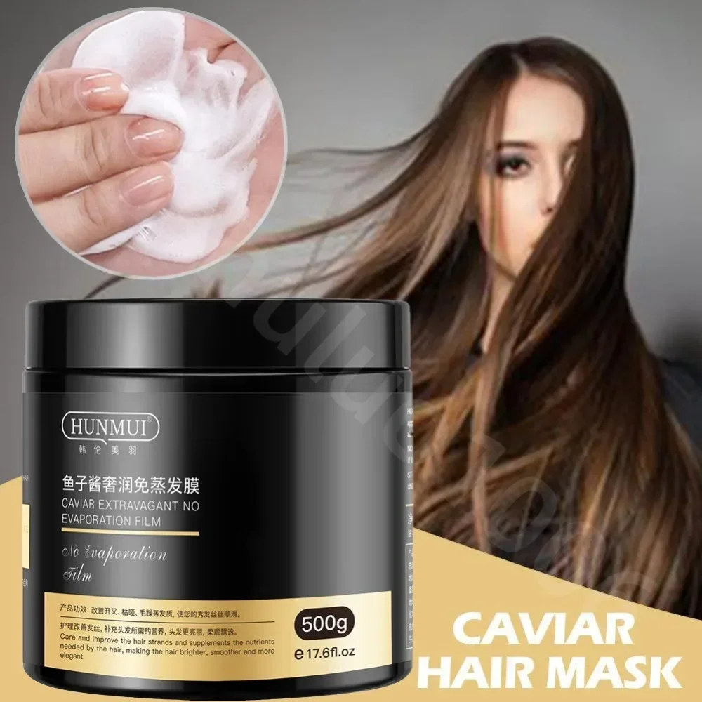 

500g Caviar Hair Conditioner Care Smoothing Straightening Scalp Deep Repair Keratin Hair Treatment Mask Soft Damage Dry Frizzy