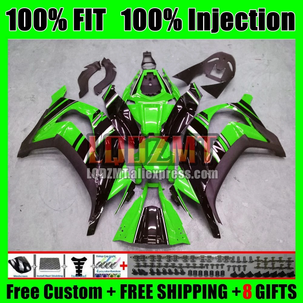 Kit For KAWASAKI NINJA ZX-10R ZX1000 2016 2017 2018 2019 2020 62No.138 ZX 10R 1000 10 R ZX10R Green black 16 17 18 19 20 Fairing