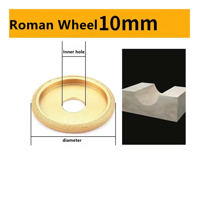 Roda Gerinda tepi batu 75Mm, mata Gerinda sudut berlian komplit marmer granit lubang Romawi 10Mm