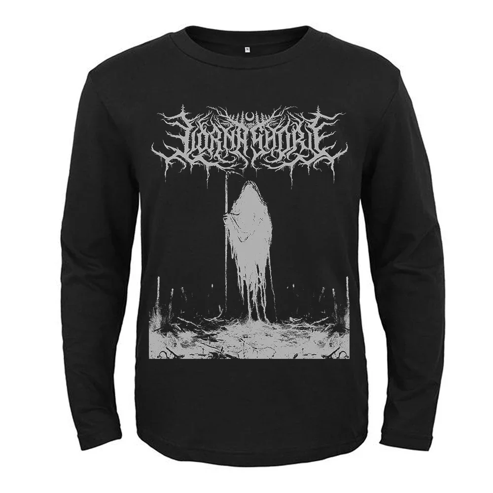 Heavy Metal Style Lorna Shore Rocker Men Women Long Sleeve Cotton T Shirt  Black Demon Streetwear Tee Tops