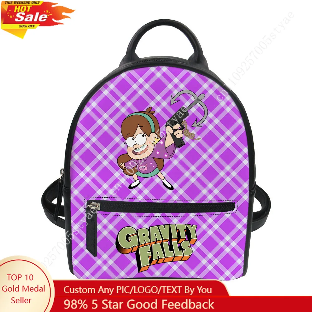 

Mabel Pines Backpack Disney Cartoon Decorate Leather Bags Design Your Photo Logo Text Party Holiday Custom Gifts Cosplay
