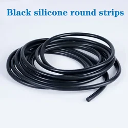 Diameter 1~25mm Black Round Solid Silicone Strip Cord Rod Bar Silicone Gasket Trim Seal Strip O Ring High Temperature Waterproof