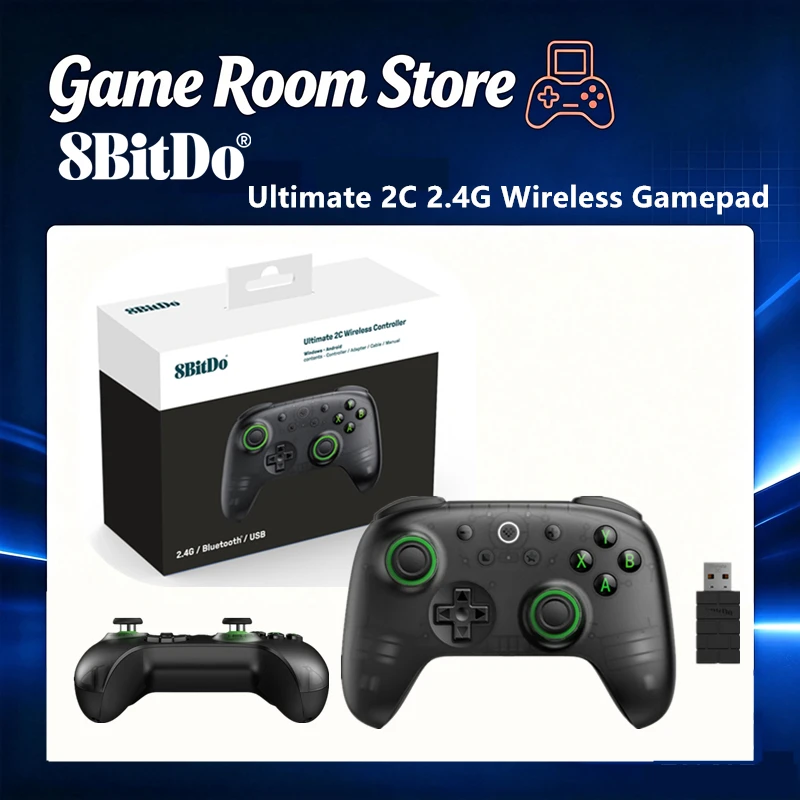 8bitdo-透明ブラック-ultimate-2c-24g-ワイヤレスゲームパッド-ゲームコントローラー-windows、android、ホール効果-windows-10対応
