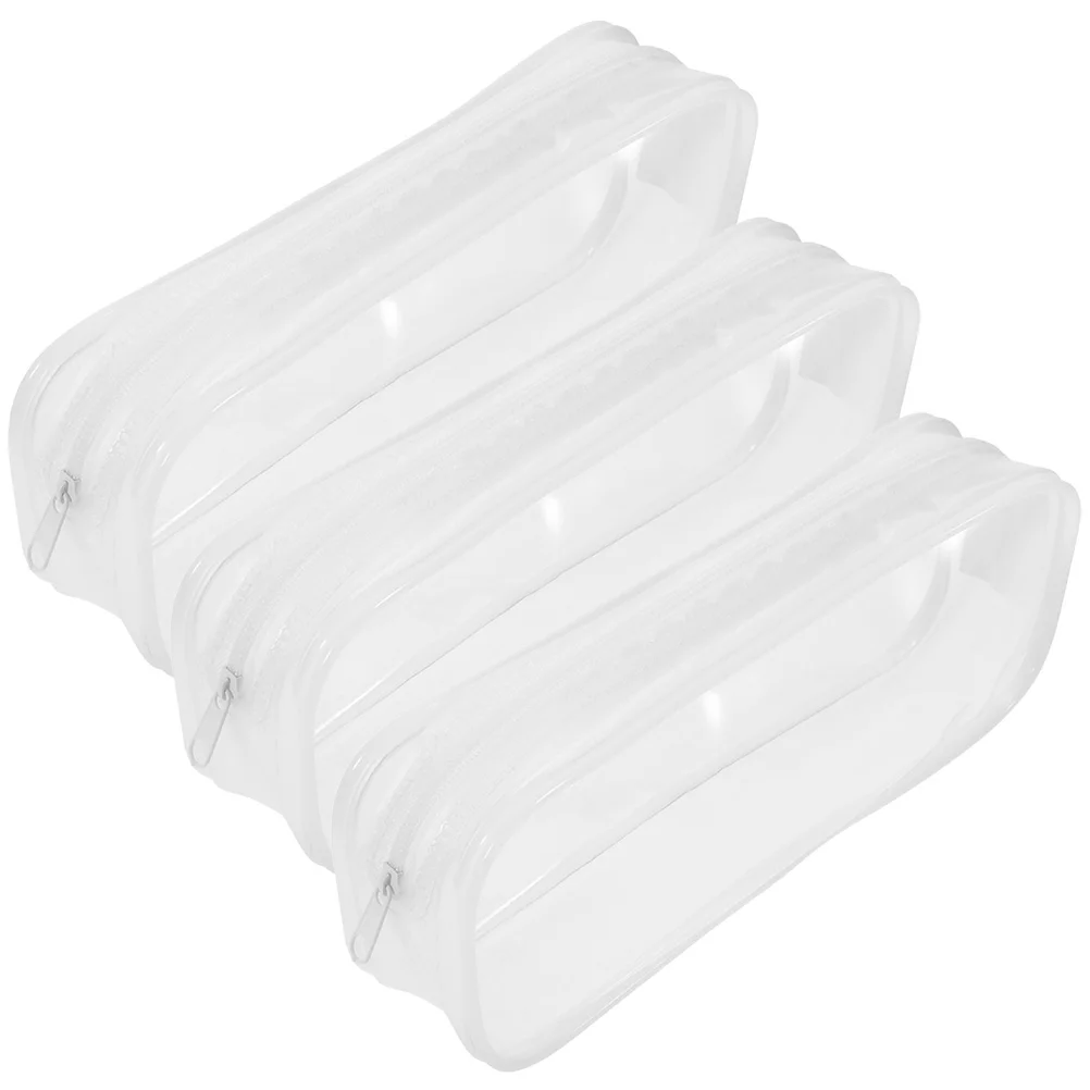 

3 Pcs Transparent Pencil Case Organizer Children Bag Storage Customized Pvc Clear Small Large