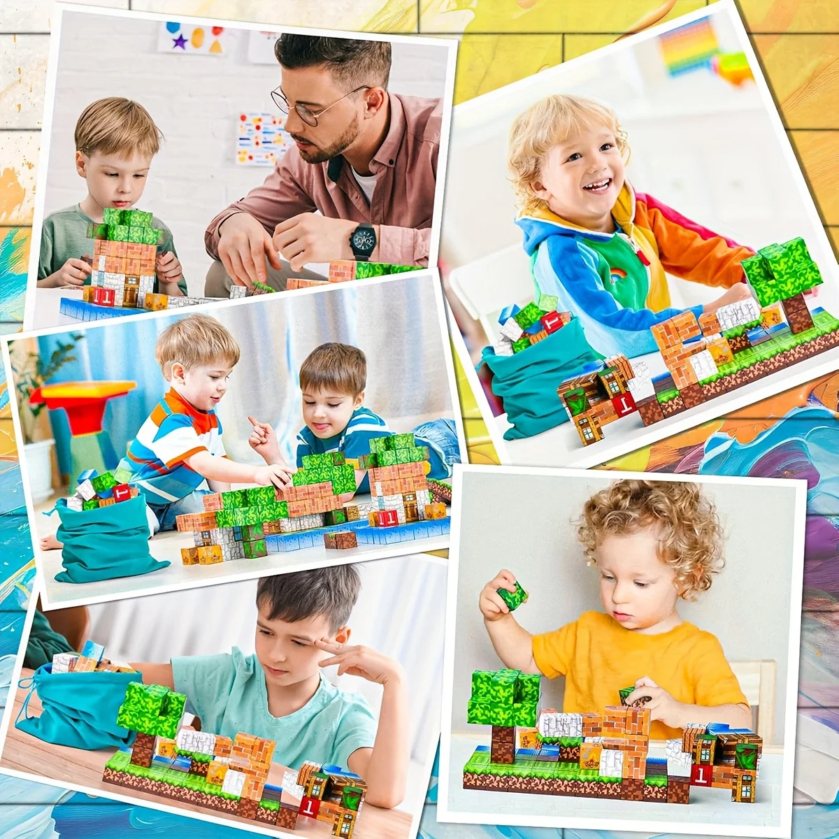 Zestaw do budowania pikseli magnetycznych 3D z pudełkiem 2,5 cm precyzyjne kostki, blok dla entuzjastów sztuki na prezent zabawka sensoryczna Montessori