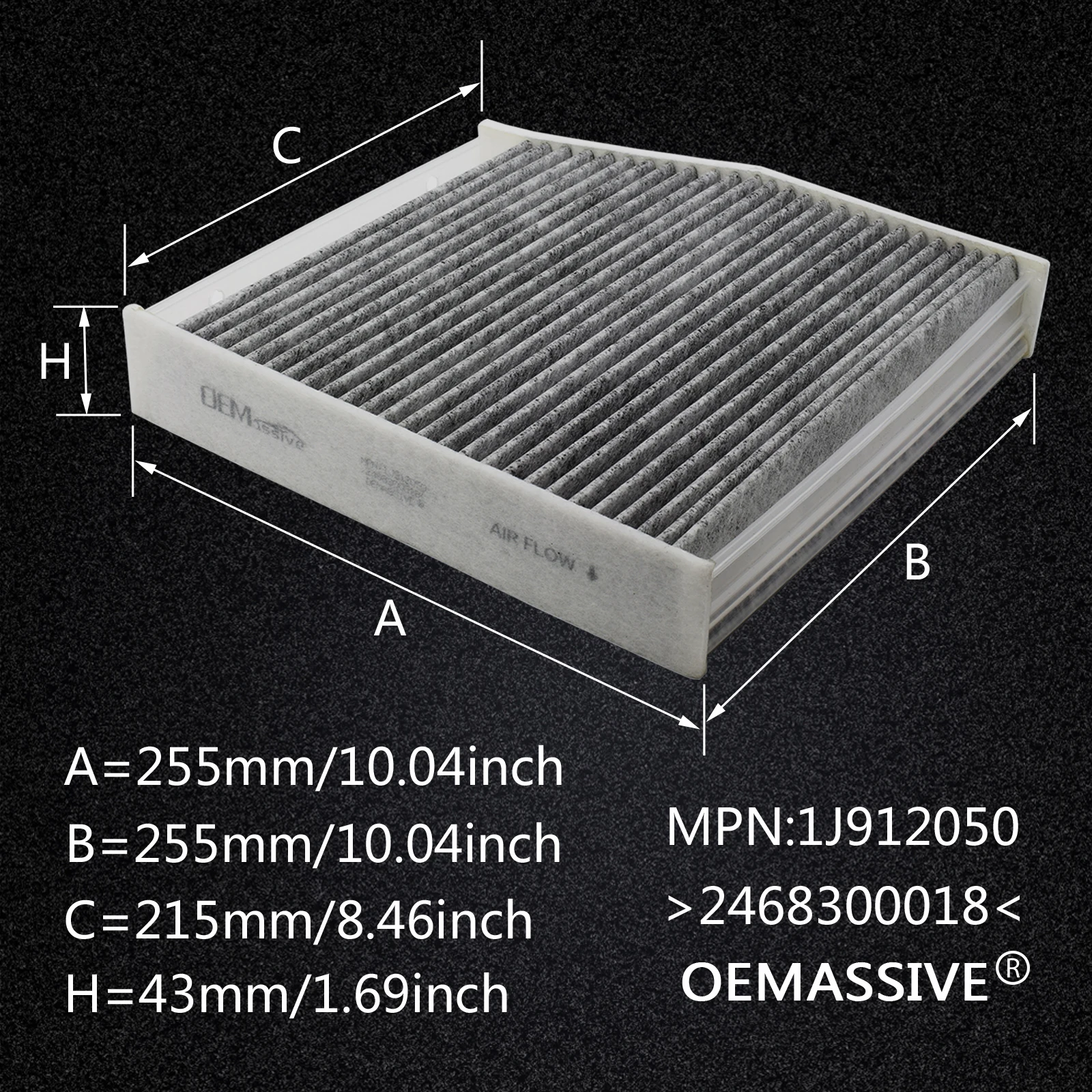 For Mercedes-Benz A/B/GLA-Class CLA W246 W242 W176 C117 X156 X117 A180 A200 A250 A45 B180 Cabin Air Filter 2468300018 2468300118