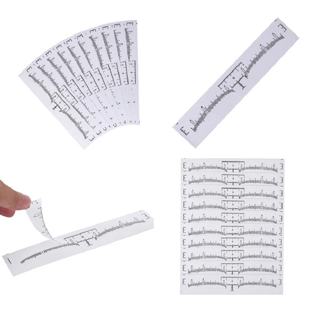 

100Pcs Eyebrow Ruler Positioning Curved Shaper Ruler Professional Mini Vernier Caliper Accurate Disposable Gauge for Permanent