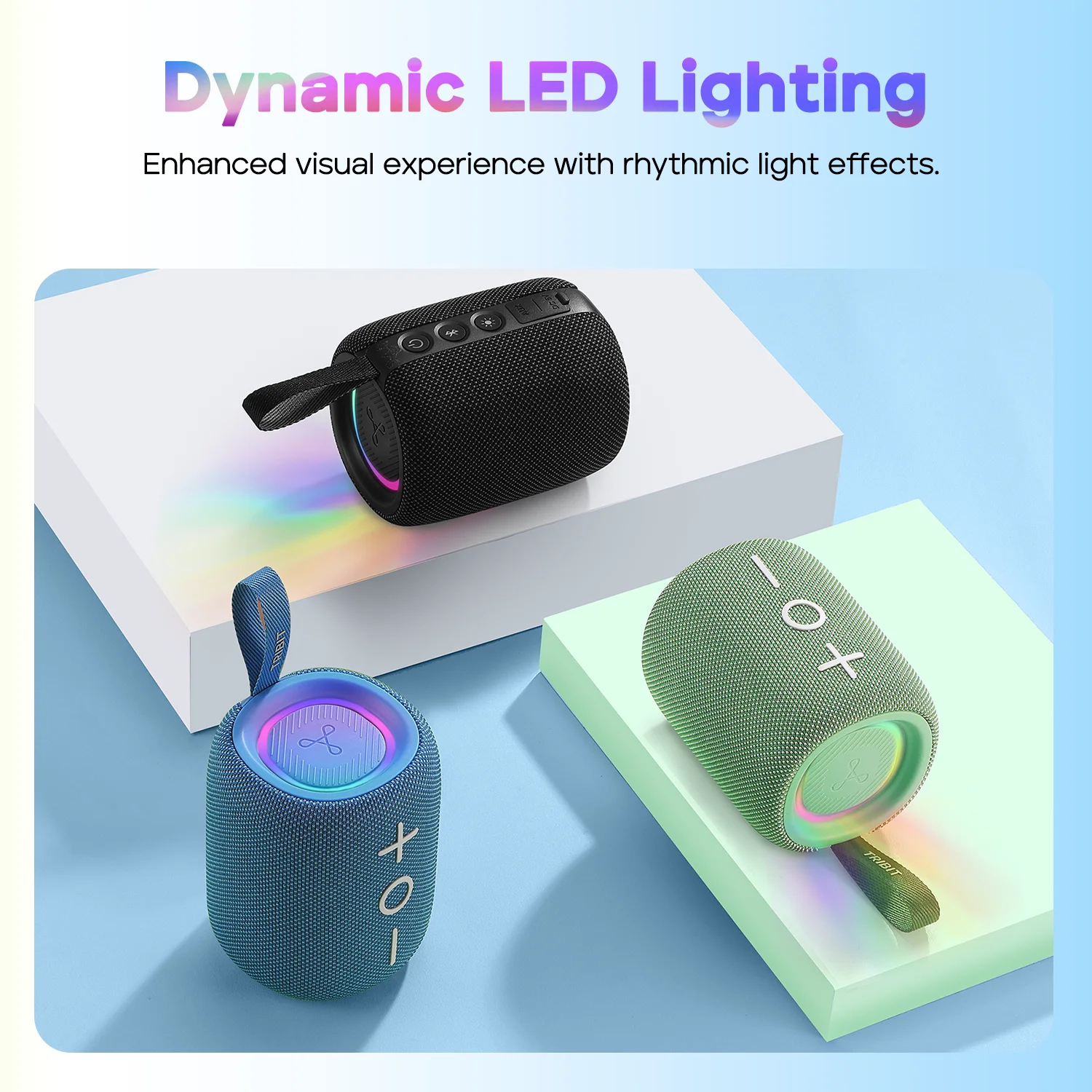 Tribit StormBox Mini+ Bluetooth Speaker, 12W 360° Sound With XBass, LEDs, 12 Hours Playtimes, IPX7 Waterproof For Hiking Outdoor view 5