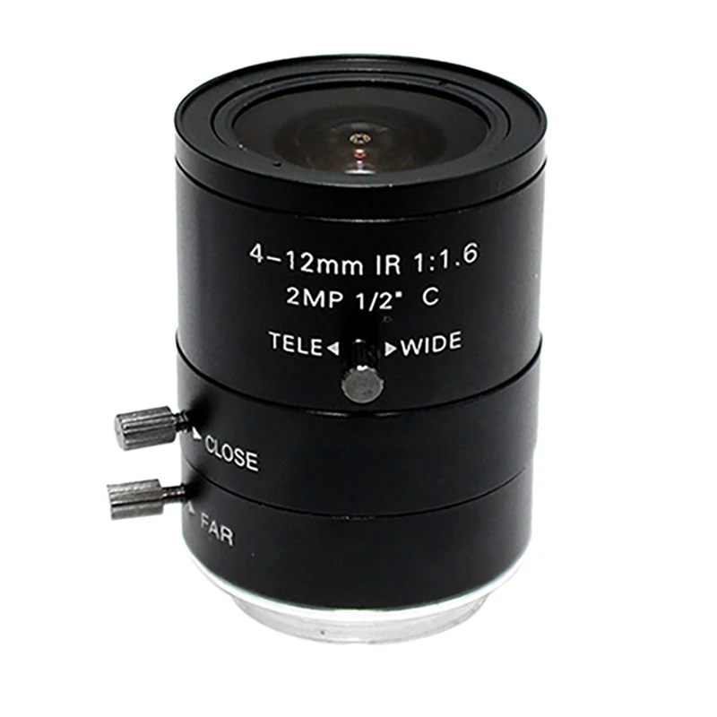 2MP Camera Lens 4-12Mm F1.6 C-Mount 1/2 Manual Aperture Lens Industrial Lens For Photographic Equipment