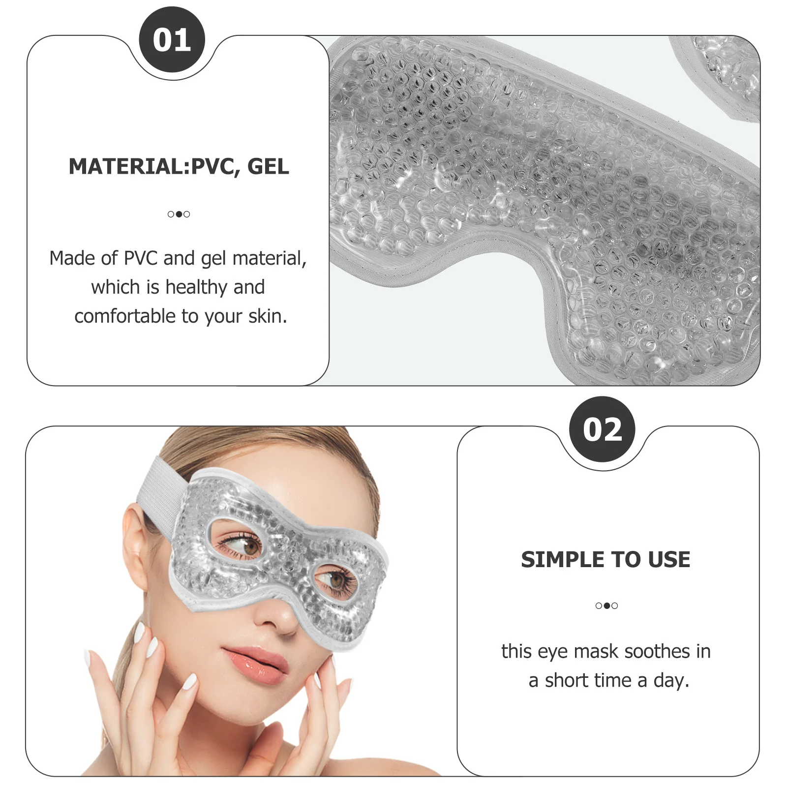 

2 шт., маска для глаз, мешок для льда, многоразовая охлаждающая подушечка для глаз, облегчение темных кругов, холодная и горячая терапия, сон