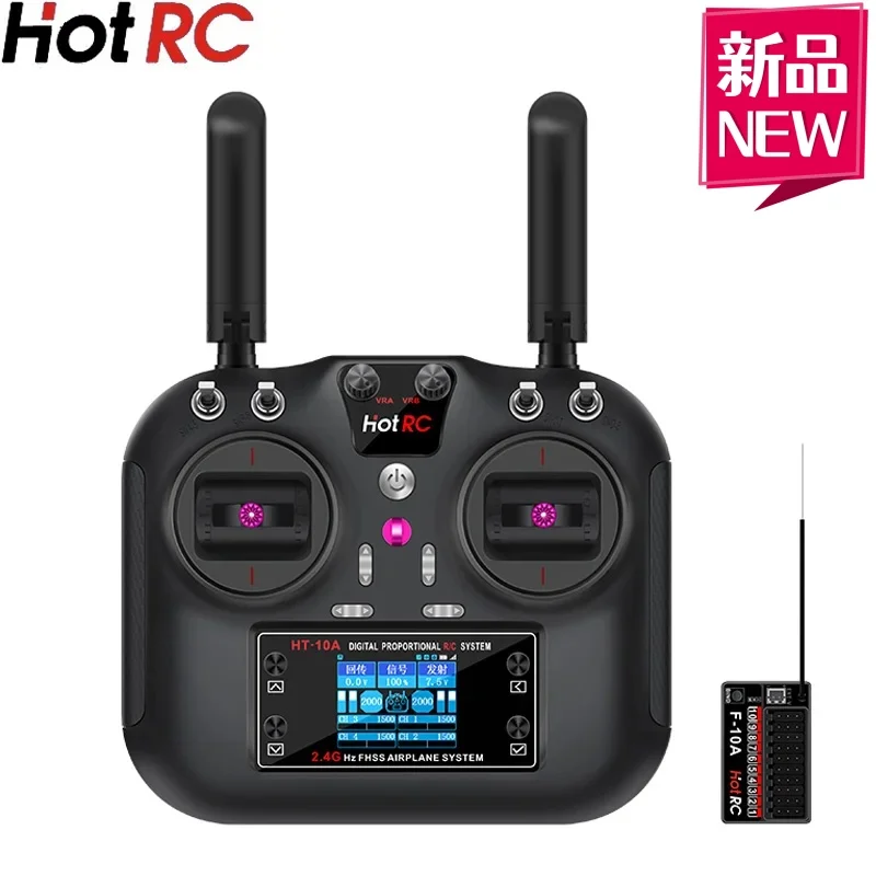 Hotrc Hot rc HT-10A HT10A 2.4Ghz 10CH Remote Controller F-10A F10A Receiver For RC Aircraft Vehicle Boat Drone Accessories Parts