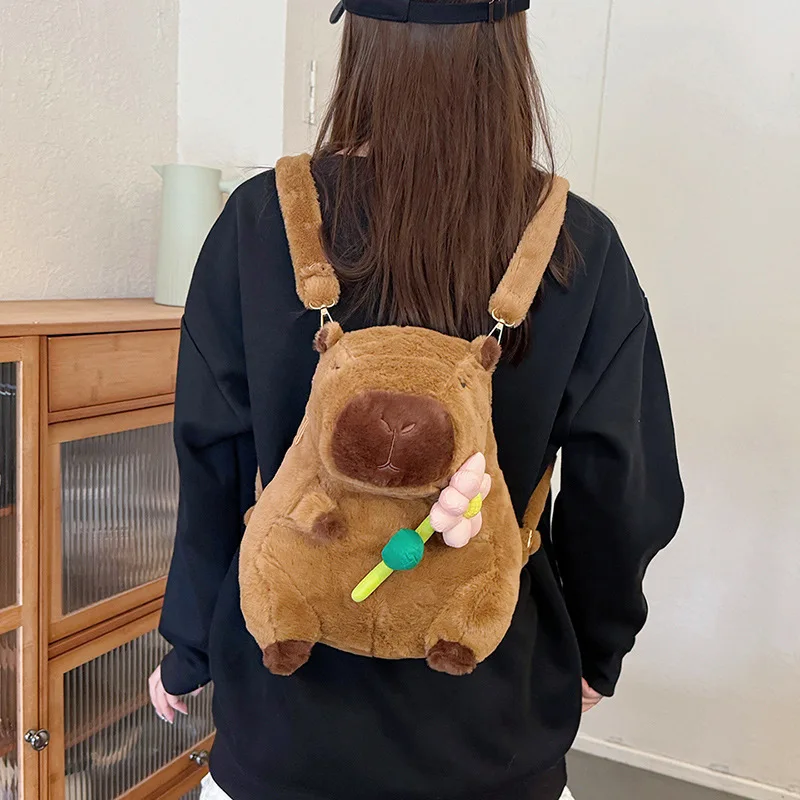 Sac à main en peluche Kapibala pour enfants, sac à dos double, sac DolDave, animal mignon, sac à main en peluche Capybara, dessin animé, couple initié