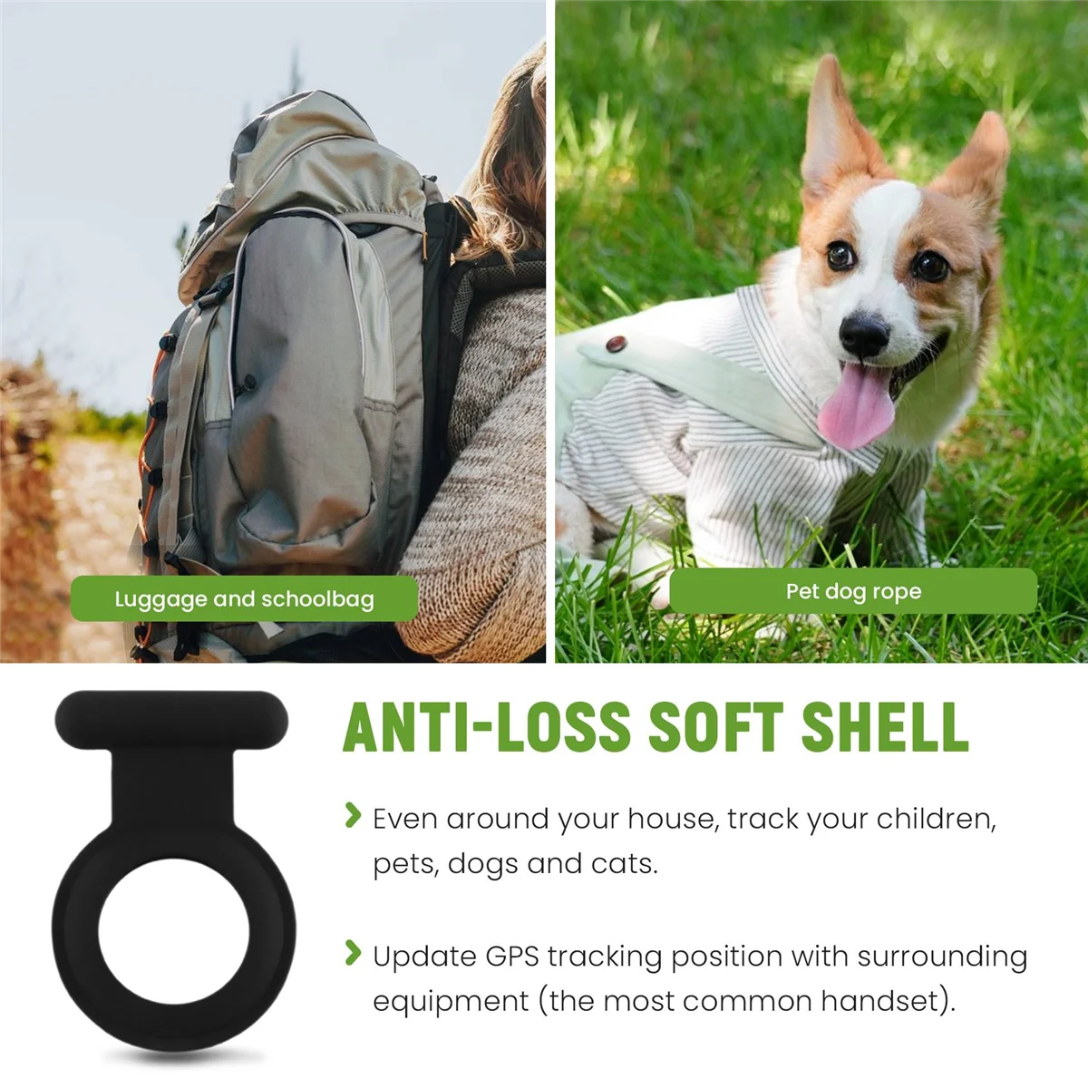 حافظة ABSQ لجهاز Apple Airtag Air Tag جهاز تعقب GPS مخفي للأطفال والأطفال الصغار وكبار السن والحيوانات الأليفة والملابس، 1