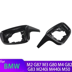 For BMW M240i M440i I4 M50 M2 G87 M3 G80 M4 G82 G83 2pcs Replacement Black Rear View Side Mirror Front Frame Cover Caps