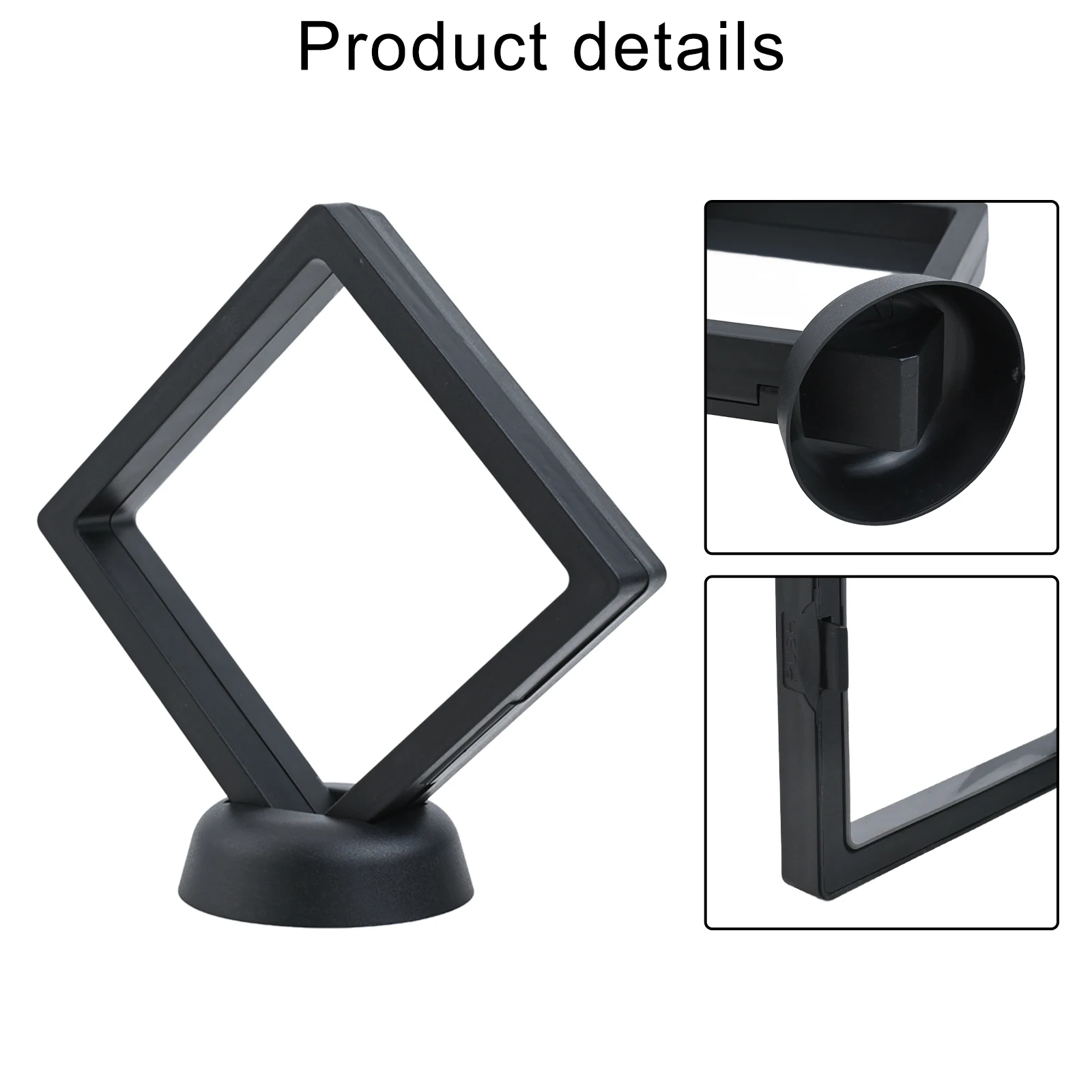 2pcs Coin Frame Penny 90*90mm Decoration Black Plastic Floating Display Holder Box Stand Collection Protection