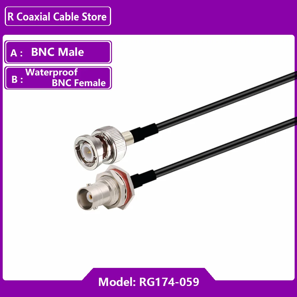 RG174 كابل 50Ohm BNC ذكر إلى BNC ذكر موصل قابس محول لكاميرا الفيديو SDI كاميرا الفيديو HD-SDI/3G-SDI/4K/8K
