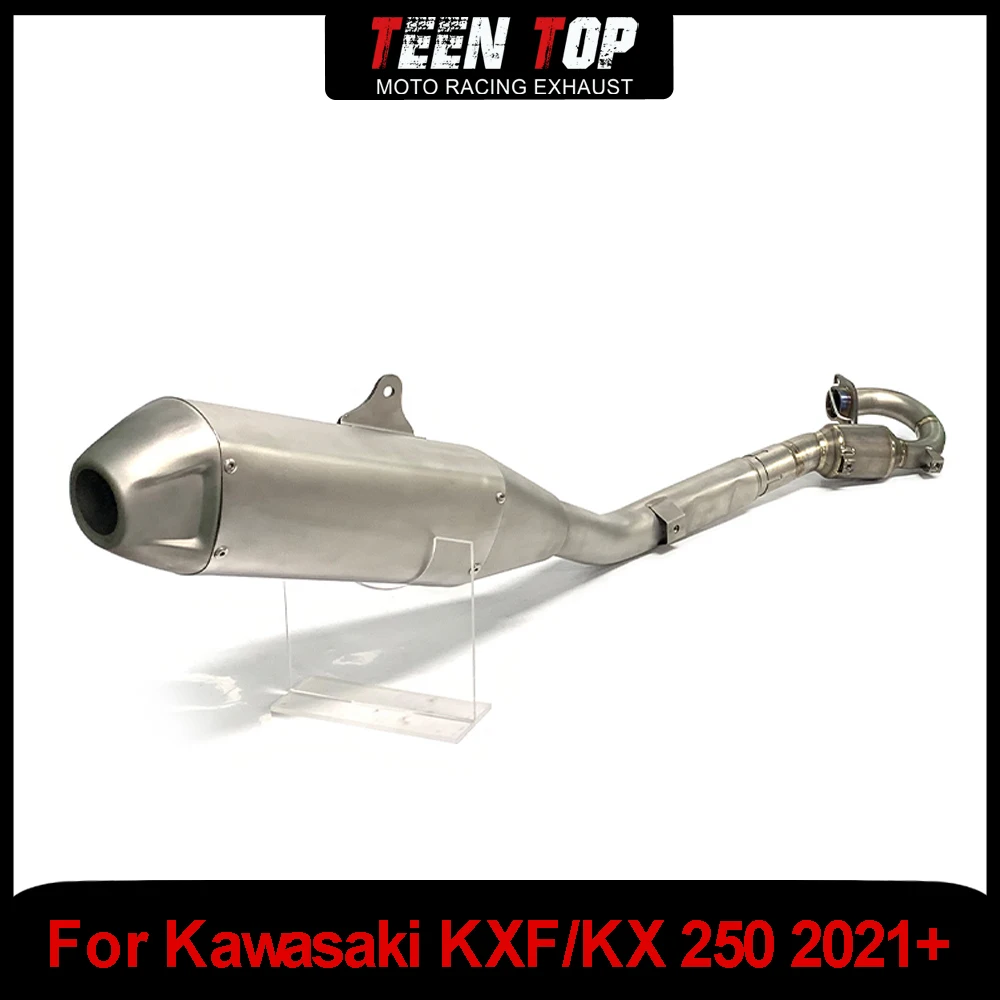 

Motorcycle Exhaust Escape Full Systems For Kawasaki KXF/KX 250 Exhaust Header Link Connect Tube Pipe Muffler Slip on 2021+