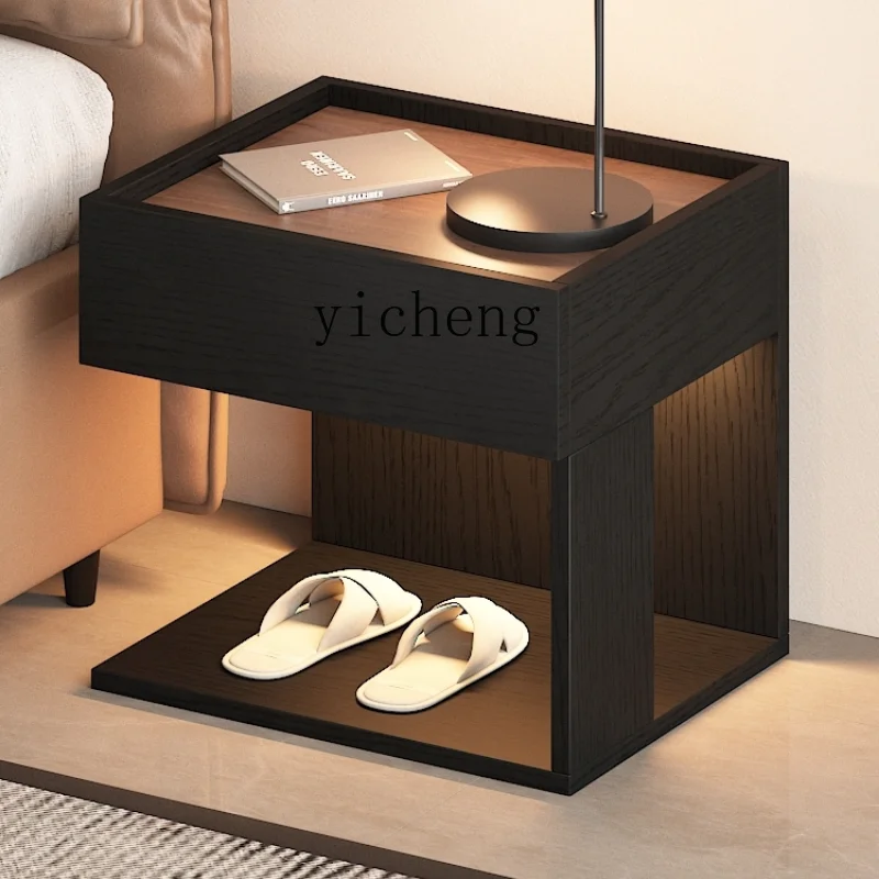 

ZF Bedside Table Small Simple Modern Solid Wood Storage Rack Minimalist Light Luxury Small Table