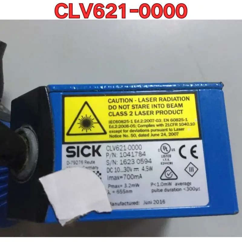 

Подержанный тест функции сканера кодов CLV621-0000 обычно