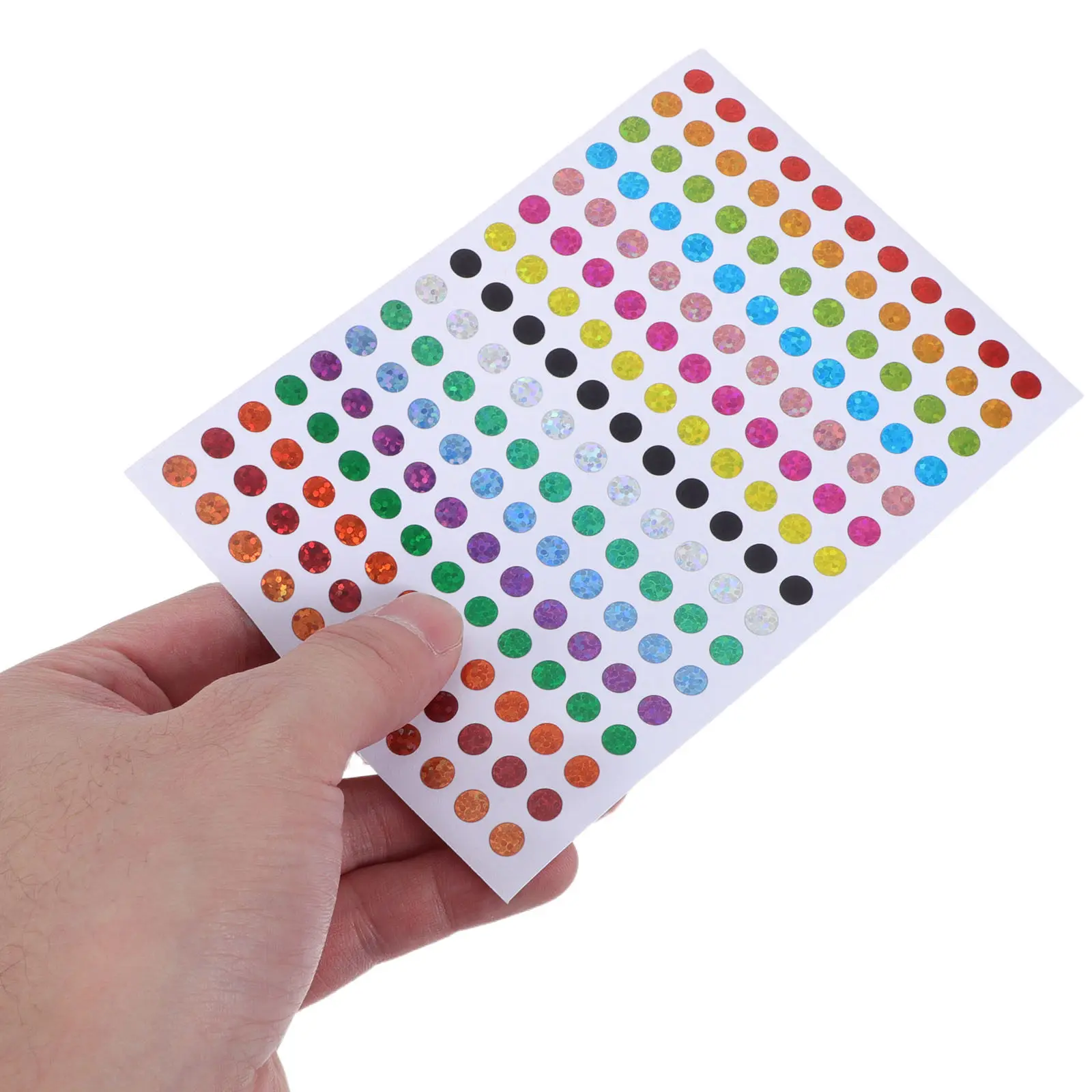 

100 листов цветных лазерных круглых этикеток с точками, блестящие кодирующие наклейки 6 мм, 16 цветов для планировщиков, папок, банок, декора для рукоделия и канцелярии