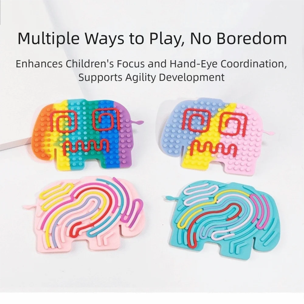 لوحة أنشطة حسية كرتونية جديدة مع 11 قضيبًا من السيليكون ألعاب تعليمية لتخفيف التوتر ألعاب تعليمية للأطفال