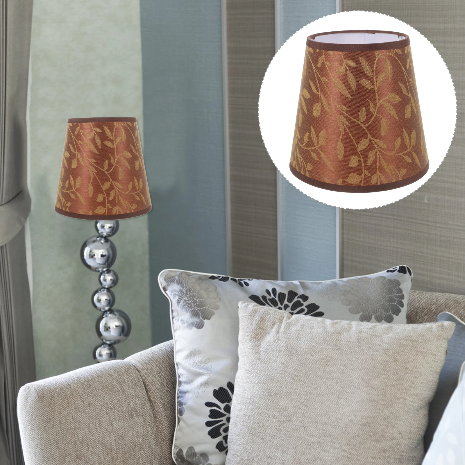 

Vintage Cloth Lampshade Replacement Small Drum Style For Wall Desk E27 Base Decorative Cover Indoor Light Accessories