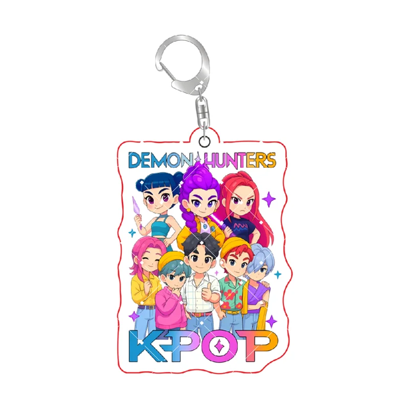 Anime KPop Demon Hunters Acrylic Keychain Rumi Mira Zoey Jinu Baby Saja Celine Bobby Cute Characters Gift Pendant Decoration 6cm - Image 5
