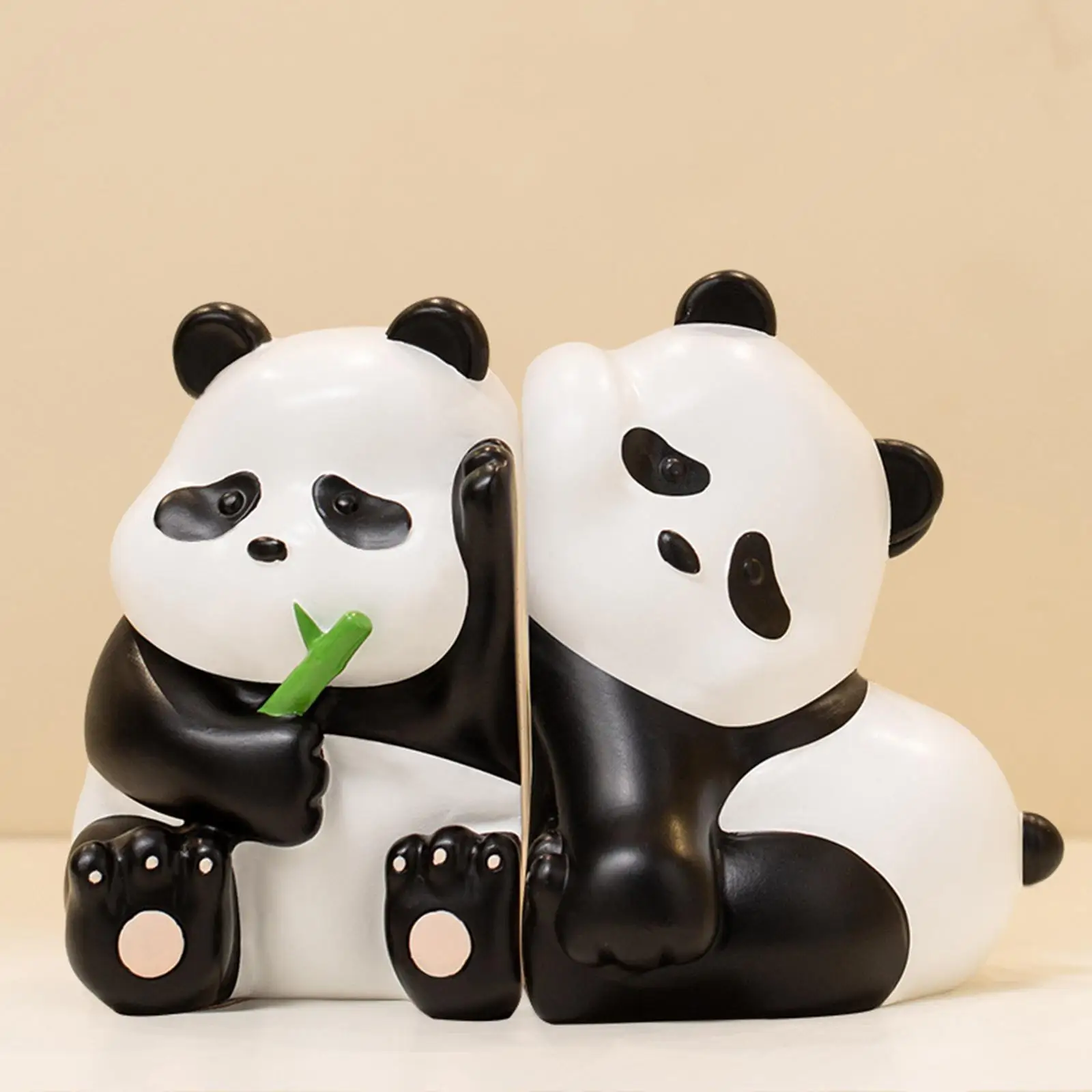 2 Pieces Cute Panda Bookends Decoration Home Office Desk Decorative Bookends