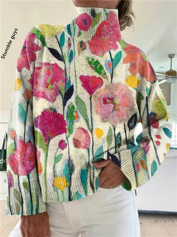 Women's Autumn Winter Sweater Casual Fashion European American Style Warm Soft Christmas Deer Santa Hoodie Knit Top