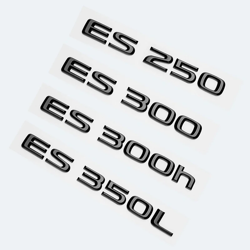 3D Glossy Black ABS Letters ES200 ES250 ES260 ES300 ES350 ES300h ES350h ES350L Emblem For Lexus Car Trunk Logo Sticker