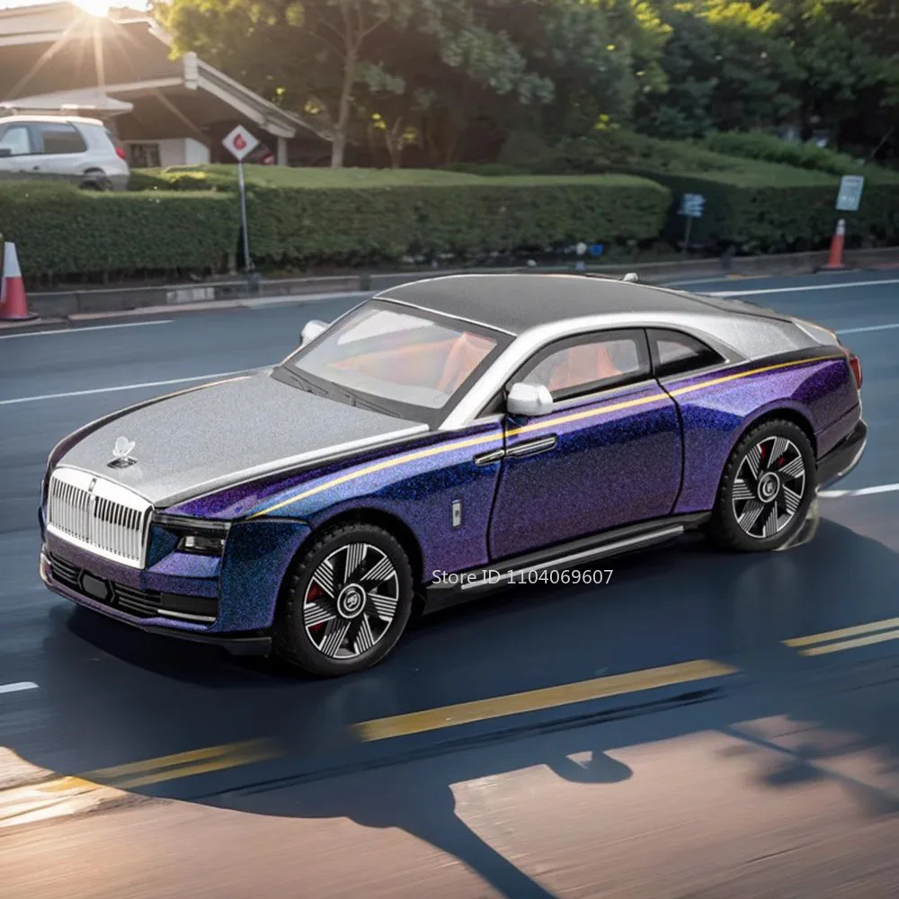 1:24 Rolls Royce Spectre Toy Model Cars Metal Diecast Doors open Pull Back assorbimento degli urti Sound Light Vehicles Gift for Boys