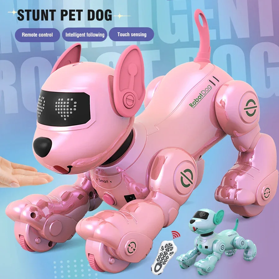 RC Robot Dog Electronic Stunt Pet Interactive Touch Programmable Smart Walking Dancing Kids Birthday Gift for Kids Boys Girls