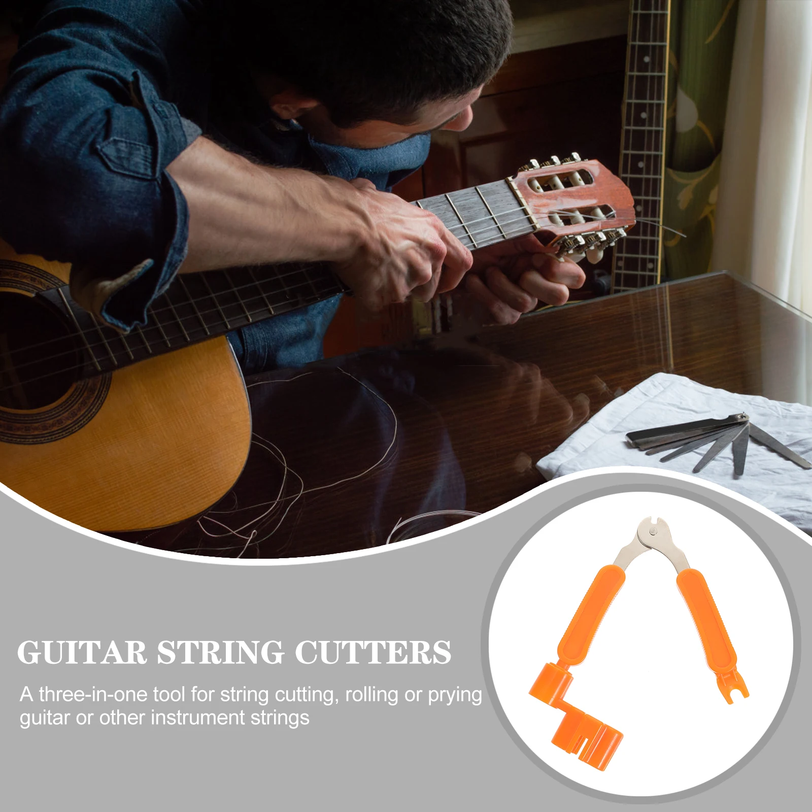 

Cutter 3-In-1 String Changing Tool For Guitar Bass Mandolin Banjo Ukulele Repair Supplies With Tuning Peg Winder Durable