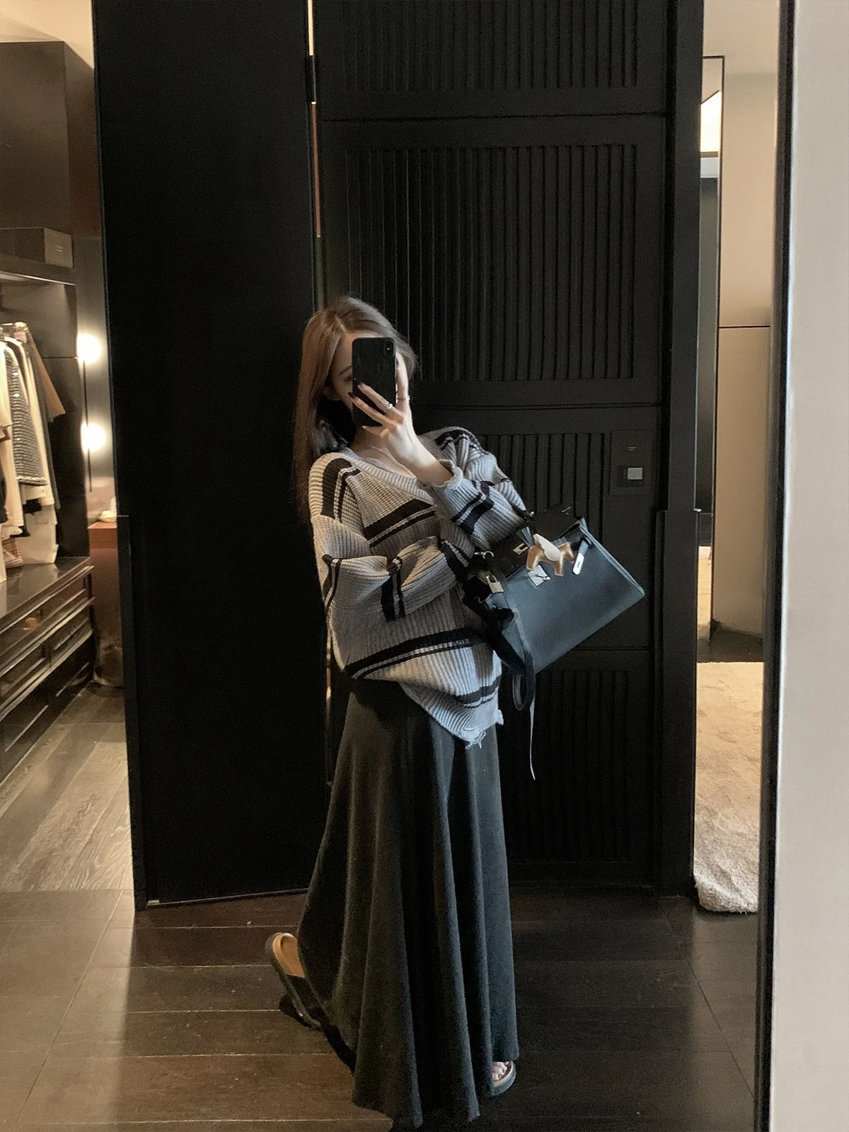 

Женский вязаный пуловер Lin2 Cold Turquoise Series с V-образным вырезом, в полоску, с бахромой, длинными рукавами, стандартный крой, в стиле ретро