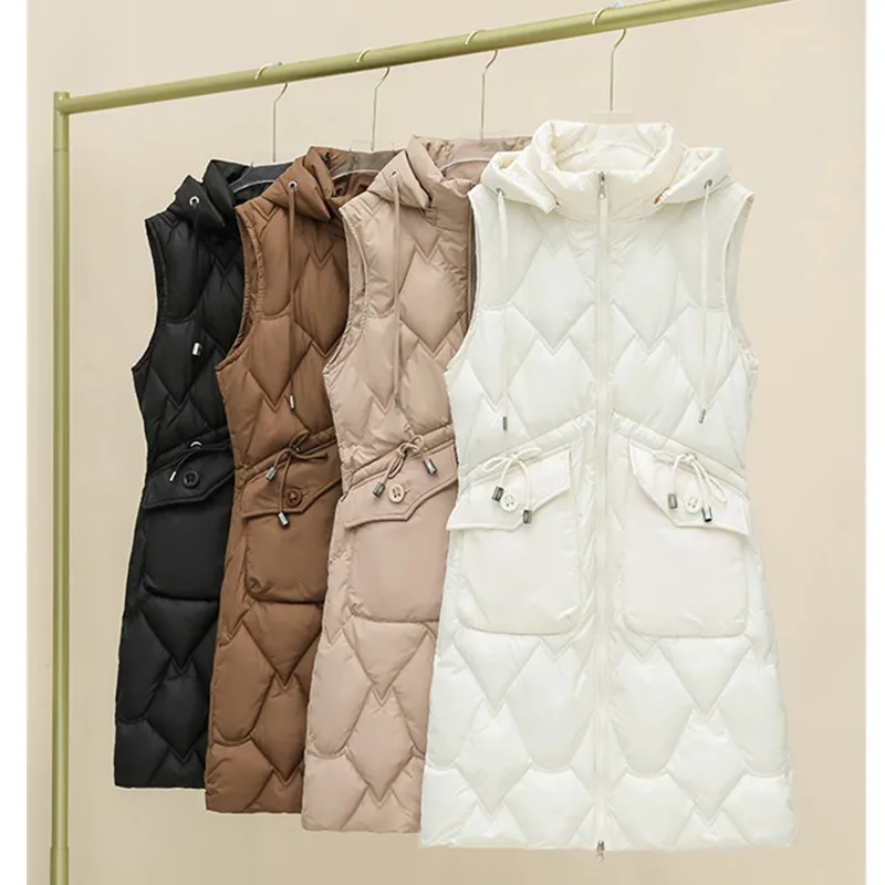 

Модный осенне-зимний жилет без рукавов, женская куртка, длинные повседневные пуховые хлопковые жилеты, женский жилет, верхняя одежда, пальто