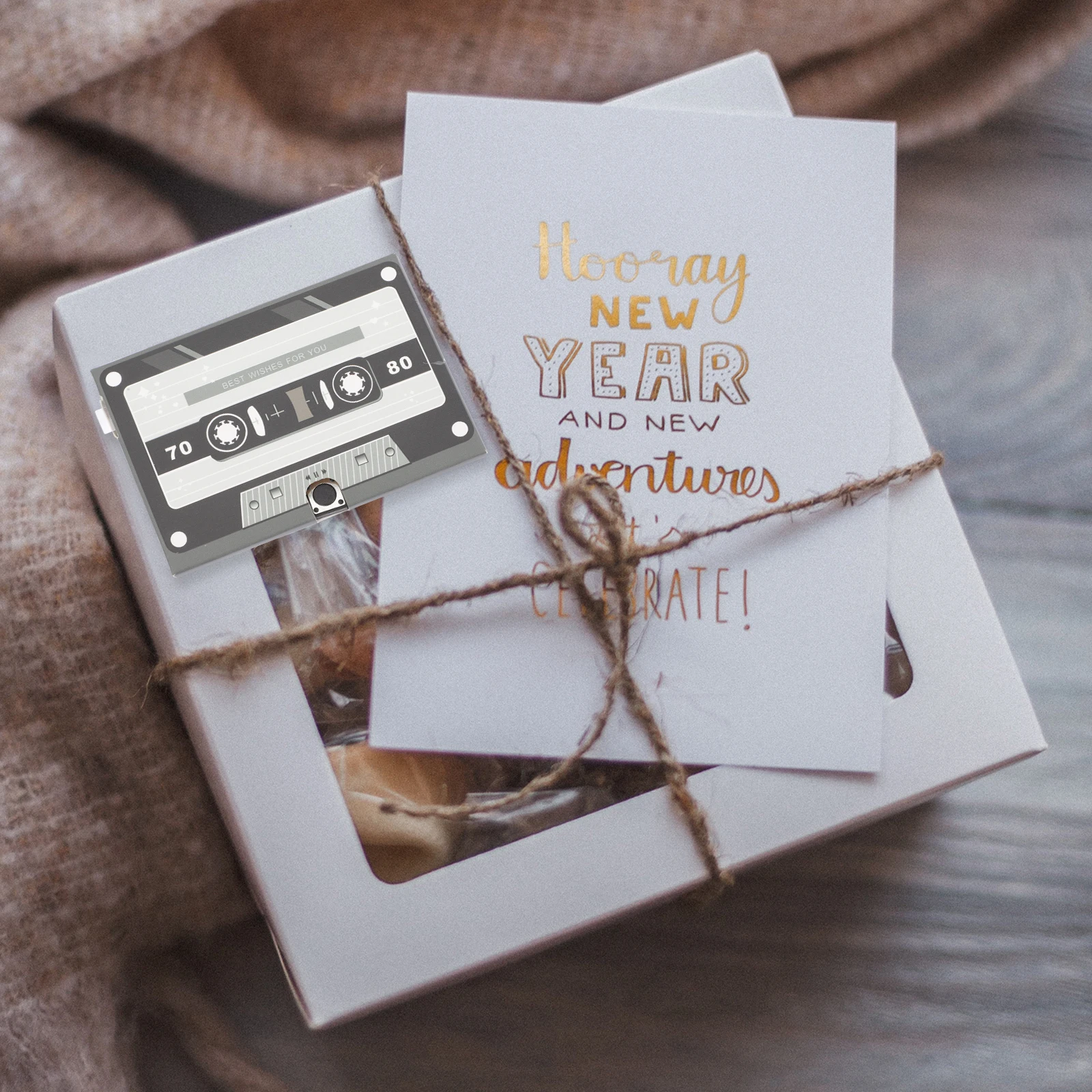 

Recordable Greeting Card Cassette Cards Birthday Paperboard Material Retro Design