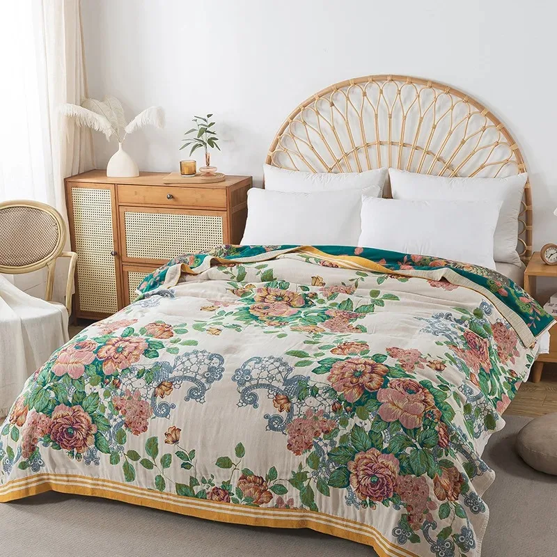 Luxury European Cotton Cooling Blanket 200x230cm Soft Air Conditioning Bedspread Home Textile Sofa Cover Sheet