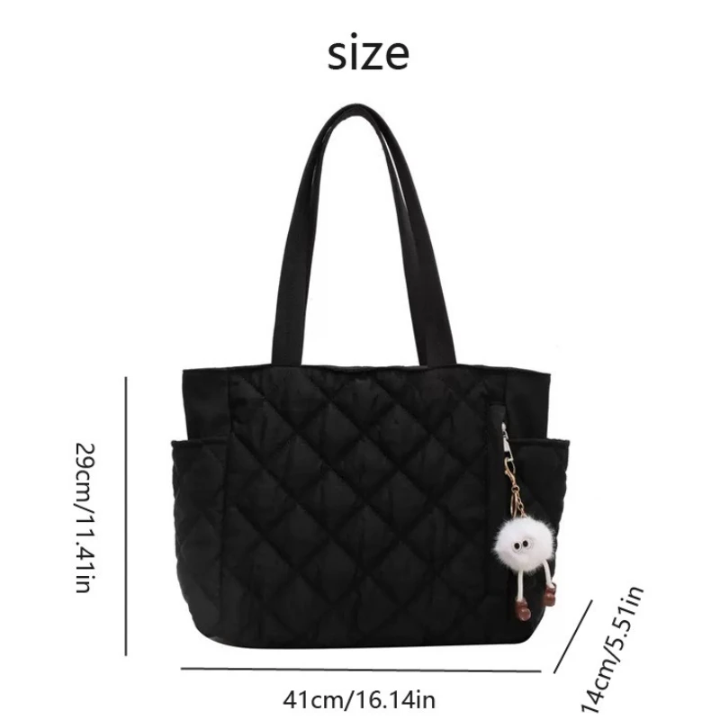 Cotton bag Rhombus large capacity women's hand-held tote bag commuter shopping versatile shoulder bag cross-border