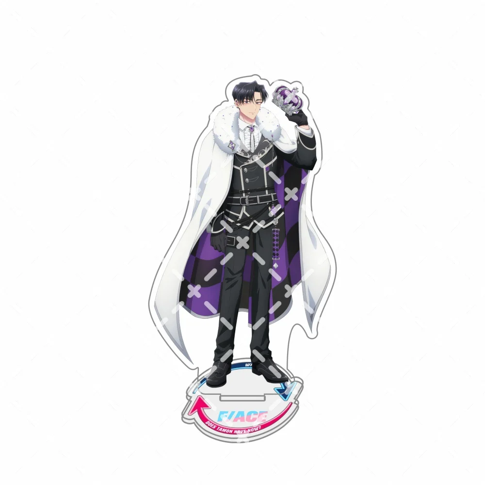Kawaii Anime F/ACE Member Acrylic Stand Tamon Chess Checkered Cloak Crown Design Clear Acrylic Figure Table Decor Gift view 5