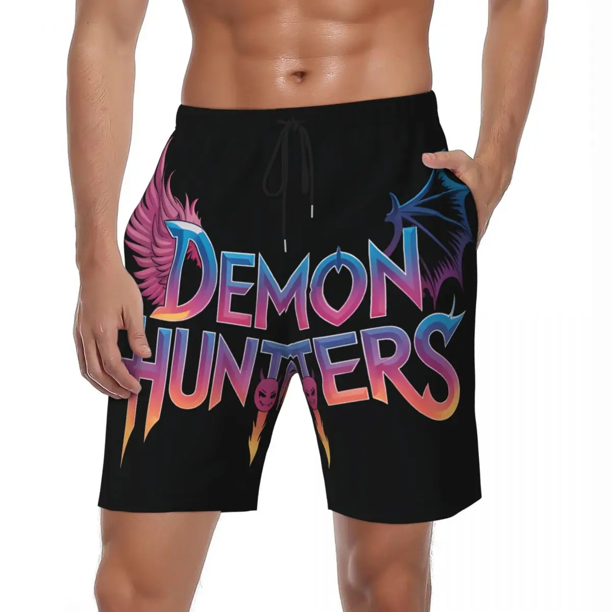 

Купальники Huntrix Demon Hunters с логотипом Gym Shorts Summer Y2K Funny Board Short Pants Мужские быстросохнущие пляжные плавки для бега на заказ