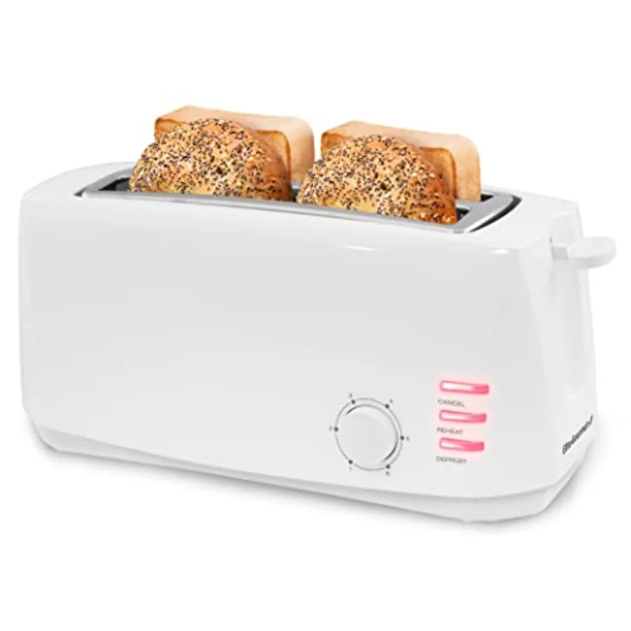 

ECT-4829 Long Slot 4 Slice Toaster 6 Toast Settings Toaster Defrost Reheat Cancel Functions Slide Out Crumb Tray Extra Wide Slo