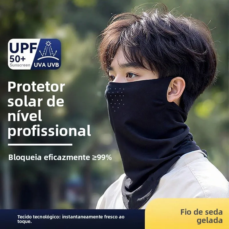 メンズ日焼け止めフェイスマスクフルフェイスuv保護アイスシルクスカーフネックカバーマウンテンバイクフェイスマスクユースサマー