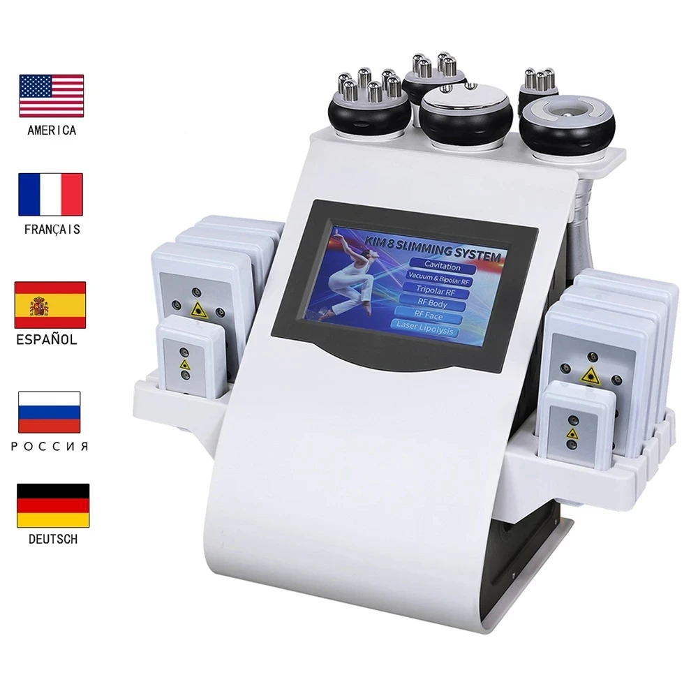 

6 in 1 40K Vacuum Cavitation Radio Frequency RF Machine SPA Weight Loss Body Slimming Cellulite Removal Vacuum